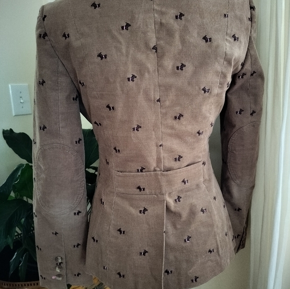 Lilly Pulitzer Corduroy Jacket Blazers Scotie Dogs Lined Elbow Patches Size 4 - Picture 5 of 8